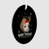 Funny Reindeer Guinea Pig Kerstmis Ornament (voorkant)