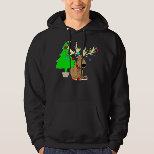 Funny Reindeer Holiday Hoodie (Voorkant)