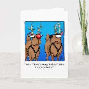 Funny Reindeer Humor Christmas Wenskaart Feestdagen Kaart