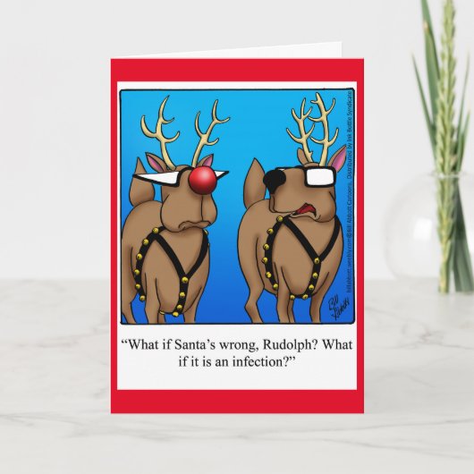 Funny Reindeer Humour Carte de voeux de Noël (Devant)