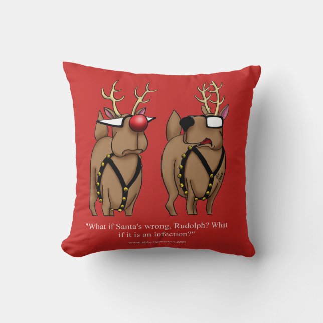 Funny Reindeer Humour Noël Coussin cadeau (Recto)
