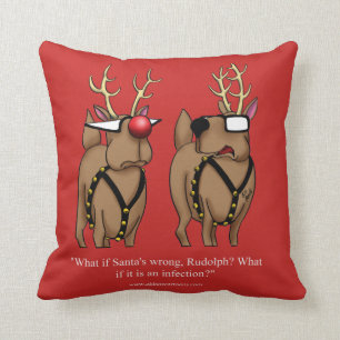 Funny Reindeer Humour Noël Coussin cadeau