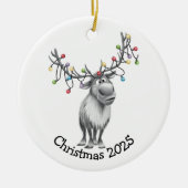 Funny Reindeer Keramisch Ornament (Voorkant)