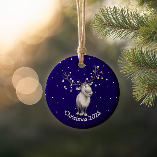 Funny Reindeer Keramisch Ornament