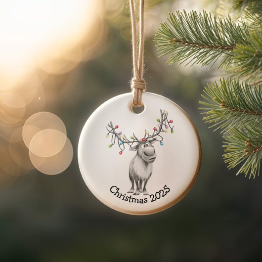 Funny Reindeer Keramisch Ornament