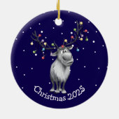 Funny Reindeer Keramisch Ornament (Achterkant)