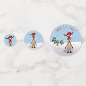 Funny Reindeer Merry Kerstmis Confetti (Achterkanten)
