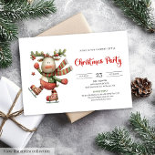 Funny Reindeer minimalist modern party invitation