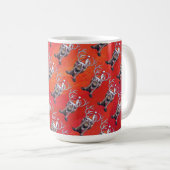 Funny Reindeer Pattern on Red Koffiemok (Voorkant rechts)