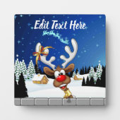 Funny Reindeer Peeking Christmas Meme  Fotoplaat (Voorkant)