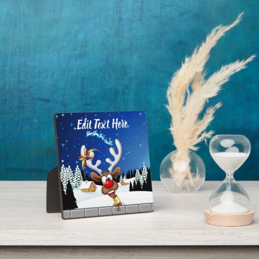 Funny Reindeer Peeking Christmas Meme  Fotoplaat (Insitu)