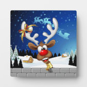 Funny Reindeer Peeking Christmas Meme  Fotoplaat (Voorkant)