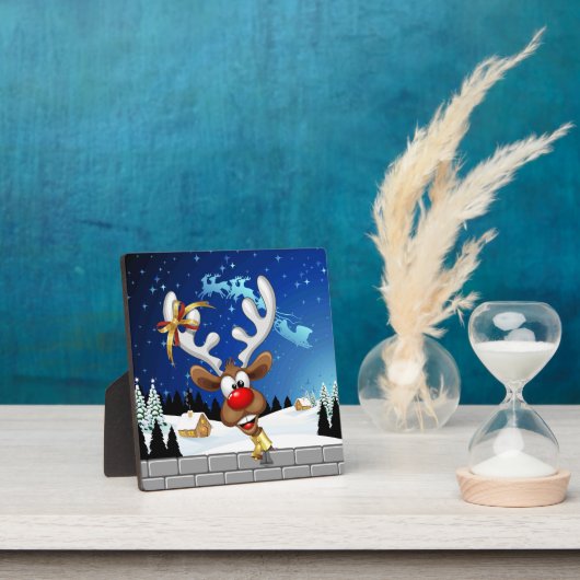 Funny Reindeer Peeking Christmas Meme  Fotoplaat (Insitu)