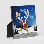 Funny Reindeer Peeking Christmas Meme  Fotoplaat (Voorkant)