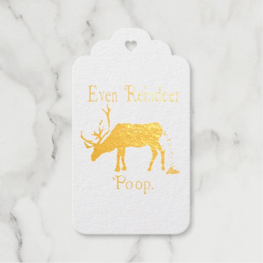 Funny Reindeer Poop Kerstmis Cadeaulabels (Voorkant)