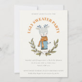 Funny Reindeer Ugly Sweater Invitation de la fête  (Devant)