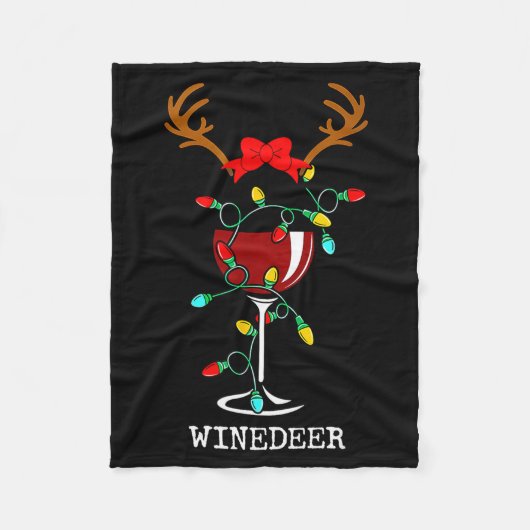 Funny Reindeer Winedeer Reinbeer Matching Couples Fleece Deken (Voorkant)