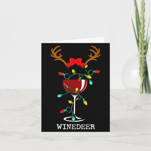 Funny Reindeer Winedeer Reinbeer Matching Couples Kaart (Voorkant)
