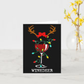 Funny Reindeer Winedeer Reinbeer Matching Couples Kaart (Gele Bloem)
