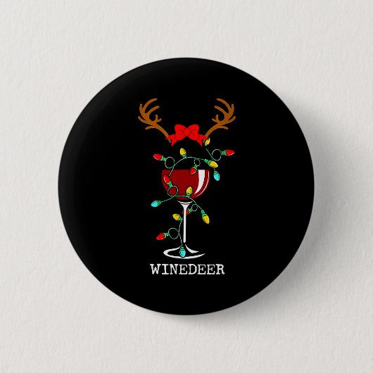 Funny Reindeer Winedeer Reinbeer Matching Couples Ronde Button 5,7 Cm (Voorkant)