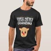 Funny Reindekerst Grandma is overgelopen T-shirt (Voorkant)