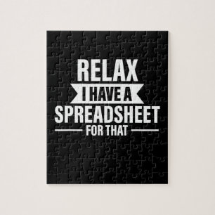Funny Relax heeft spreadsheets accountantsgegevens Legpuzzel