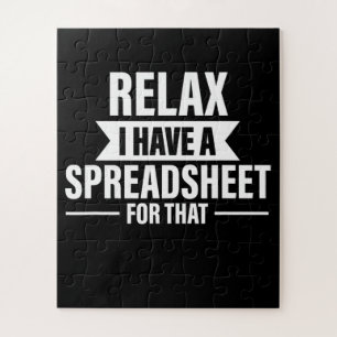 Funny Relax heeft spreadsheets accountantsgegevens Legpuzzel