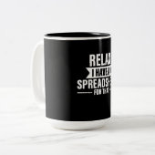Funny Relax heeft spreadsheets accountantsgegevens Tweekleurige Koffiemok (Voorkant links)