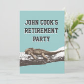 Funny Relaxed Iguana Retirement Party Kaart (Staand voorkant)