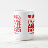 Funny Remoe Firefighter Smoking Hot Koffiemok (Center)