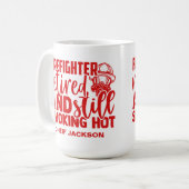 Funny Remoe Firefighter Smoking Hot Koffiemok (Voorkant links)