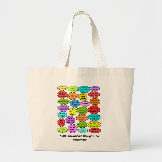 Funny Remoe Nurse Gifts Co-Worker Thoughts Grote Tote Bag (Voorkant)