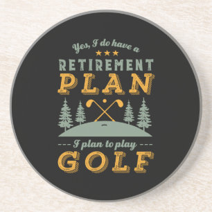 Funny Remoe Quote Retirement Plan Play Golf Zandsteen Onderzetter