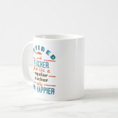 Funny Remoe Teacher Retirement Happier Koffiemok (Voorkant links)