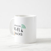 Funny Remote Work Mug Wi-Fi and Snacks Quote (Devant gauche)