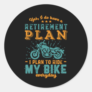 Funny Remotorcycle - pensioenplan voor bejaarde bi Ronde Sticker