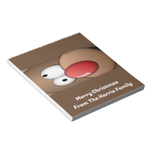 Funny Rendier Christmas Snoep Bar Wrappers Favorie Notitieblok (Schuin)