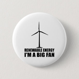 Funny Renewable Energy Environmental Gift Cool Win Ronde Button 5,7 Cm