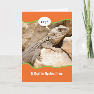 Funny Reptile Dysfunction Belated Birthday Kaart