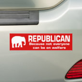 Funny Republican Welfare #4 Bumpersticker (Op auto)