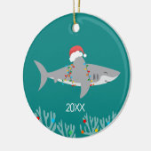 Funny Requin rond ornement de Noël (Gauche)