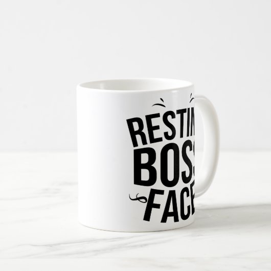 Funny Resting Boss Face Coffee Mok Manager (Voorkant rechts)