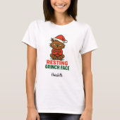 Funny Resting Grinch Face Christmas – Custom Name T-shirt (Voorkant)