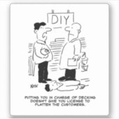 Funny Retail Store Cartoon. Sticker (Voorkant)