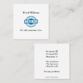 Funny Retired Go Ask Someone Else Business Card Contactkaartje (Voorkant / Achterkant)