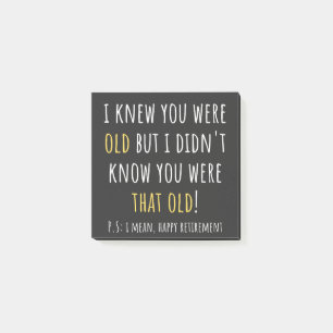 funny retired, retired teacher, verwijdert post-it® notes