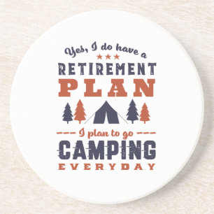 Funny Retirement Camping and Hiking Zandsteen Onderzetter