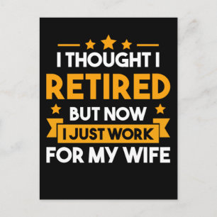 Funny Retirement Husband Wife in ruste vader Briefkaart