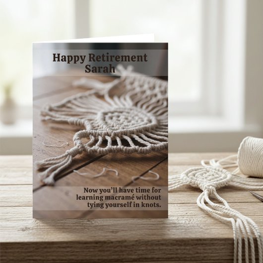 Funny Retirement Kaart voor Macrame Crafters