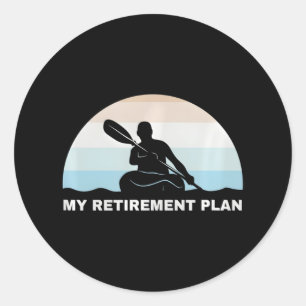 Funny Retirement Kayaking Natuur Lover Pensioen Ronde Sticker